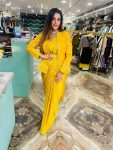 FASHIONABLE SATIN SILK MULTI THREAD EMBROIDERY SEQUENCE WORK 1 MEANUTE SAREE STITCHED BLOUSE WITH JACKET AND BELT PARTY WEAR WHOLESALE PRICE ETHNIC GARMENT (4)