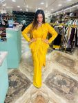 FASHIONABLE SATIN SILK MULTI THREAD EMBROIDERY SEQUENCE WORK 1 MEANUTE SAREE STITCHED BLOUSE WITH JACKET AND BELT PARTY WEAR WHOLESALE PRICE ETHNIC GARMENT (4)