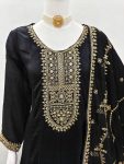 FASHIONABLE SILK EMBROIDERY ZARI SEQUENCE WORK GOWN WITH DUPATTA PARTY WEAR WHOLESALE PRICE ETHNIC GARMENT (16)