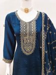 FASHIONABLE SILK EMBROIDERY ZARI SEQUENCE WORK GOWN WITH DUPATTA PARTY WEAR WHOLESALE PRICE ETHNIC GARMENT (15)