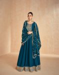 FASHIONABLE SILK EMBROIDERY ZARI SEQUENCE WORK GOWN WITH DUPATTA PARTY WEAR WHOLESALE PRICE ETHNIC GARMENT (15)