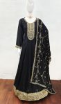 FASHIONABLE SILK EMBROIDERY ZARI SEQUENCE WORK GOWN WITH DUPATTA PARTY WEAR WHOLESALE PRICE ETHNIC GARMENT (16)