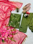 FASHIONABLE SOFT GOLD SHINED EMBROIDERY SEQUENCE WORK TOP BOTTOM WITH DUPATTA FESTIVE WEAR WHOLESALE PRICE ETHNIC GARMENT (7)
