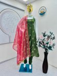 FASHIONABLE SOFT GOLD SHINED EMBROIDERY SEQUENCE WORK TOP BOTTOM WITH DUPATTA FESTIVE WEAR WHOLESALE PRICE ETHNIC GARMENT (7)