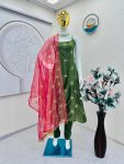 FASHIONABLE SOFT GOLD SHINED EMBROIDERY SEQUENCE WORK TOP BOTTOM WITH DUPATTA FESTIVE WEAR WHOLESALE PRICE ETHNIC GARMENT (7)