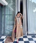 FASHIONABLE TWILL NET EMBROIDERY SEQUENCE WITH SAMOSA LACE WORK GOWN BOTTOM WITH DUPATTA PARTY WEAR WHOLESALE PRICE ETHNIC GARMENT (3)