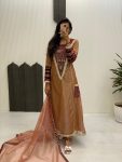FASHIONABLE TWILL NET EMBROIDERY SEQUENCE WITH SAMOSA LACE WORK GOWN BOTTOM WITH DUPATTA PARTY WEAR WHOLESALE PRICE ETHNIC GARMENT (3)