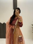 FASHIONABLE TWILL NET EMBROIDERY SEQUENCE WITH SAMOSA LACE WORK GOWN BOTTOM WITH DUPATTA PARTY WEAR WHOLESALE PRICE ETHNIC GARMENT (3)