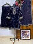 FASHIONABLE VELVET EMBROIDERY HAND WORK TOP PALAZZO WITH DUPATTA PARTY WEAR WHOLESALE PRICE ETHNIC GARMENT (2)