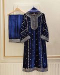 FASHIONABLE VELVET EMBROIDERY HAND WORK TOP PALAZZO WITH DUPATTA PARTY WEAR WHOLESALE PRICE ETHNIC GARMENT (2)