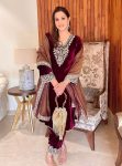 FASHIONABLE VELVET EMBROIDERY SEQUENCE WORK TOP BOTTOM WITH DUPATTA PARTY WEAR WHOLESALE PRICE ETHNIC GARMENT (3)