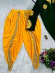 FASHIONABLE VELVET EMBROIDERY WORK KURTI DHOTI PATIALA WITH DUPATTA FESTIVE WEAR WHOLESALE PRICE ETHNIC GARMENT (6)