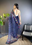 LATEST BUTTERFLY NET CHAIN STITCH WITH MULTY COLOR AND FOIL THREAD EMBROIDERY WORK SAREE WITH UNSTITCHED BLOUSE PARTY WEAR WHOLESALE PRICE ETHNIC GARMENT (8)