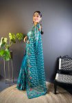LATEST BUTTERFLY NET CHAIN STITCH WITH MULTY COLOR AND FOIL THREAD EMBROIDERY WORK SAREE WITH UNSTITCHED BLOUSE PARTY WEAR WHOLESALE PRICE ETHNIC GARMENT (3)