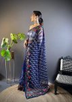 LATEST BUTTERFLY NET CHAIN STITCH WITH MULTY COLOR AND FOIL THREAD EMBROIDERY WORK SAREE WITH UNSTITCHED BLOUSE PARTY WEAR WHOLESALE PRICE ETHNIC GARMENT (8)