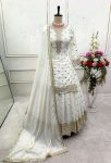 LATEST CHINON SILK EMBROIDERY 5 MM SEQUENCE WORK TOP LEHENGA WITH DUPATTA PARTY WEAR WHOLESALE PRICE ETHNIC GARMENT (4)