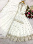 LATEST CHINON SILK EMBROIDERY 5 MM SEQUENCE WORK TOP LEHENGA WITH DUPATTA PARTY WEAR WHOLESALE PRICE ETHNIC GARMENT (4)