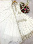LATEST CHINON SILK EMBROIDERY 5 MM SEQUENCE WORK TOP LEHENGA WITH DUPATTA PARTY WEAR WHOLESALE PRICE ETHNIC GARMENT (4)