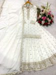LATEST CHINON SILK EMBROIDERY 5 MM SEQUENCE WORK TOP LEHENGA WITH DUPATTA PARTY WEAR WHOLESALE PRICE ETHNIC GARMENT (4)