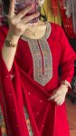 LATEST CHINON SILK EMBROIDERY CODING SEQUENCE WORK AND DIAMOND HANDWORK TOP BOTTOM WITH DUPATTA FESTIVE WEAR WHOLESALE PRICE ETHNIC GARMENT (17)