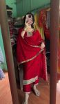 LATEST CHINON SILK EMBROIDERY CODING SEQUENCE WORK AND DIAMOND HANDWORK TOP BOTTOM WITH DUPATTA FESTIVE WEAR WHOLESALE PRICE ETHNIC GARMENT (17)
