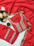 LATEST CHINON SILK EMBROIDERY CODING SEQUENCE WORK AND DIAMOND HANDWORK TOP BOTTOM WITH DUPATTA FESTIVE WEAR WHOLESALE PRICE ETHNIC GARMENT (17)