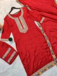 LATEST CHINON SILK EMBROIDERY CODING SEQUENCE WORK AND DIAMOND HANDWORK TOP BOTTOM WITH DUPATTA FESTIVE WEAR WHOLESALE PRICE ETHNIC GARMENT (17)