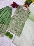 LATEST CHINON SILK EMBROIDERY SEQUENCE AND MOTI WORK TOP PALAZZO WITH DUPATTA FESTIVE WEAR WHOLESALE PRICE ETHNIC GARMENT (5)