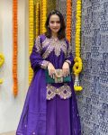 LATEST CHINON SILK EMBROIDERY SEQUENCE CODING WORK TOP PALAZZO WITH DUPATTA WEDDING WEAR WHOLESALE PRICE ETHNIC GARMENT (7)