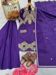 LATEST CHINON SILK EMBROIDERY SEQUENCE CODING WORK TOP PALAZZO WITH DUPATTA WEDDING WEAR WHOLESALE PRICE ETHNIC GARMENT (7)