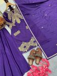 LATEST CHINON SILK EMBROIDERY SEQUENCE CODING WORK TOP PALAZZO WITH DUPATTA WEDDING WEAR WHOLESALE PRICE ETHNIC GARMENT (7)