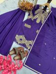 LATEST CHINON SILK EMBROIDERY SEQUENCE CODING WORK TOP PALAZZO WITH DUPATTA WEDDING WEAR WHOLESALE PRICE ETHNIC GARMENT (7)