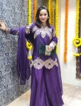 LATEST CHINON SILK EMBROIDERY SEQUENCE CODING WORK TOP PALAZZO WITH DUPATTA WEDDING WEAR WHOLESALE PRICE ETHNIC GARMENT (7)