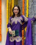 LATEST CHINON SILK EMBROIDERY SEQUENCE CODING WORK TOP PALAZZO WITH DUPATTA WEDDING WEAR WHOLESALE PRICE ETHNIC GARMENT (7)