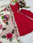 LATEST CHINON SILK EMBROIDERY SEQUENCE WORK GOWN BOTTOM WITH DUPATTA FESTIVE WEAR WHOLESALE PRICE ETHNIC GARMENT (4)
