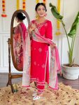 LATEST COTTON EMBROIDERY GOTA PATTI WORK TOP BOTTOM WITH DUPATTA FESTIVE WEAR WHOLESALE PRICE ETHNIC GARMENT (15)