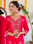 LATEST COTTON EMBROIDERY GOTA PATTI WORK TOP BOTTOM WITH DUPATTA FESTIVE WEAR WHOLESALE PRICE ETHNIC GARMENT (15)