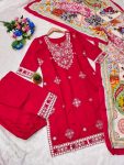 LATEST COTTON EMBROIDERY GOTA PATTI WORK TOP BOTTOM WITH DUPATTA FESTIVE WEAR WHOLESALE PRICE ETHNIC GARMENT (15)