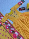LATEST COTTON KALAMKARI PRINT WITH EMBROIDERY WORK GOWN WITH DUPATTA FESTIVE WEAR WHOLESALE PRICE ETHNIC GARMENT (6)