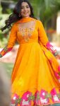 LATEST COTTON KALAMKARI PRINT WITH EMBROIDERY WORK GOWN WITH DUPATTA FESTIVE WEAR WHOLESALE PRICE ETHNIC GARMENT (6)