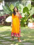 LATEST COTTON KALAMKARI PRINT WITH EMBROIDERY WORK GOWN WITH DUPATTA FESTIVE WEAR WHOLESALE PRICE ETHNIC GARMENT (6)