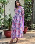 LATEST COTTON SOFT MUSLIN DIGITAL PRINTED WITH EMBROIDERY THREAD WORK AND LACE BORDER WORK GOWN BOTTOM WITH DUPATTA FESTIVE WEAR WHOLESALE PRICE ETHNIC GARMENT (2)