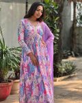 LATEST COTTON SOFT MUSLIN DIGITAL PRINTED WITH EMBROIDERY THREAD WORK AND LACE BORDER WORK GOWN BOTTOM WITH DUPATTA FESTIVE WEAR WHOLESALE PRICE ETHNIC GARMENT (2)