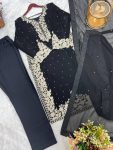 LATEST FAUX GEORGETTE EMBROIDERY AND RIVETED MOTI WORK TOP BOTTOM WITH DUPATTA FESTIVE WEAR WHOLESALE PRICE ETHNIC GARMENT (4)