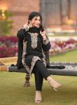 LATEST FAUX GEORGETTE EMBROIDERY AND RIVETED MOTI WORK TOP BOTTOM WITH DUPATTA FESTIVE WEAR WHOLESALE PRICE ETHNIC GARMENT (4)