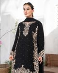 LATEST FAUX GEORGETTE EMBROIDERY AND RIVETED MOTI WORK TOP BOTTOM WITH DUPATTA FESTIVE WEAR WHOLESALE PRICE ETHNIC GARMENT (4)
