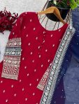 LATEST FAUX GEORGETTE EMBROIDERY SEQUENCE WORK TOP BOTTOM WITH DUPATTA FESTIVE WEAR WHOLESALE PRICE ETHNIC GARMENT (4)