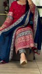 LATEST FAUX GEORGETTE EMBROIDERY SEQUENCE WORK TOP BOTTOM WITH DUPATTA FESTIVE WEAR WHOLESALE PRICE ETHNIC GARMENT (4)