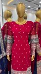 LATEST FAUX GEORGETTE EMBROIDERY SEQUENCE WORK TOP BOTTOM WITH DUPATTA FESTIVE WEAR WHOLESALE PRICE ETHNIC GARMENT (4)