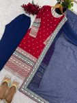 LATEST FAUX GEORGETTE EMBROIDERY SEQUENCE WORK TOP BOTTOM WITH DUPATTA FESTIVE WEAR WHOLESALE PRICE ETHNIC GARMENT (4)